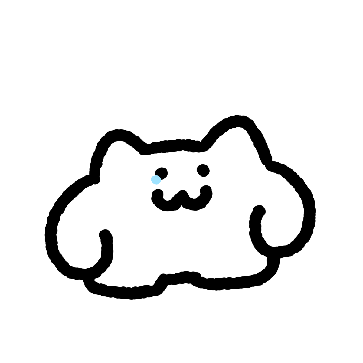 瓜皮的Logo：黄色底上的白色憨猫